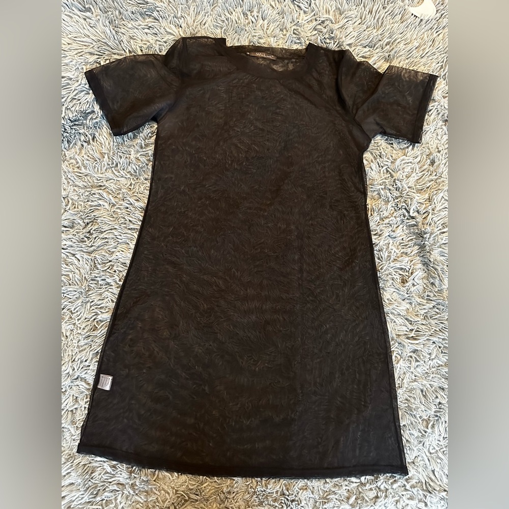 Organic Linen Crepe Bateau Neck Tunic Dress